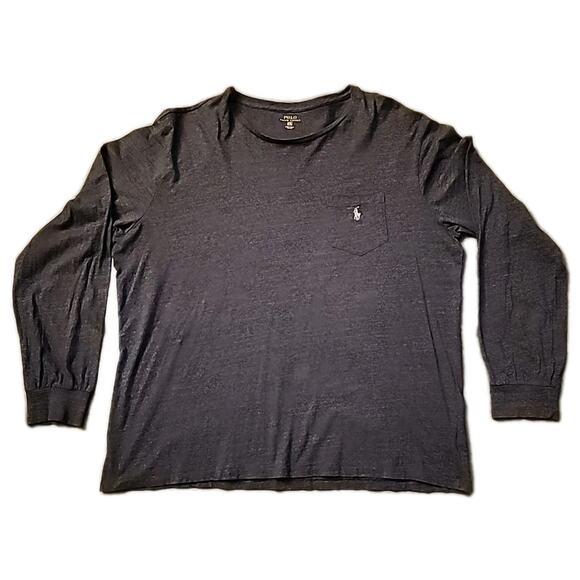 Polo Ralph Lauren Other - Polo Ralph Lauren Men's Heather Blue Long Sleeve Pocket Tee Shirt Size 2XL